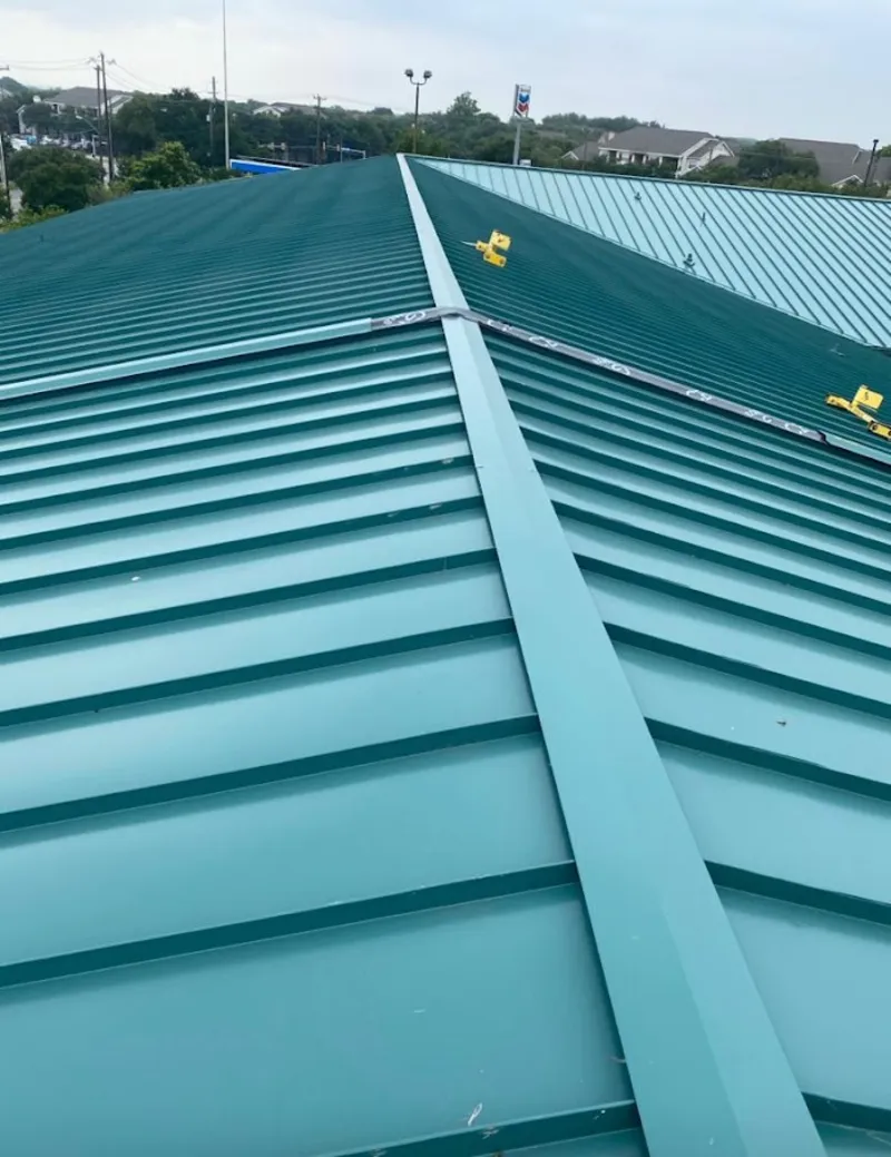 Green commercial metal roof ridge and valley for Metal Roof Repair in Wilmington